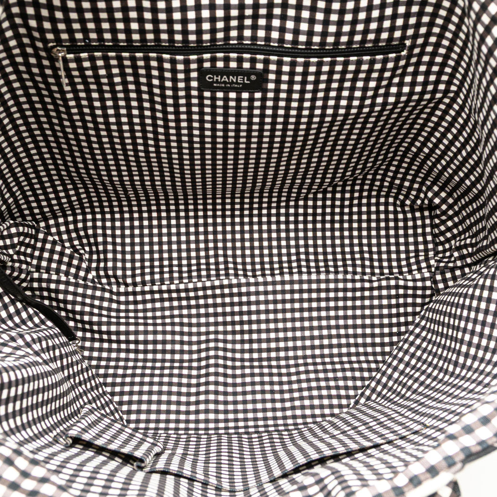 Chanel Printed Canvas Gingham Weekender Tote
