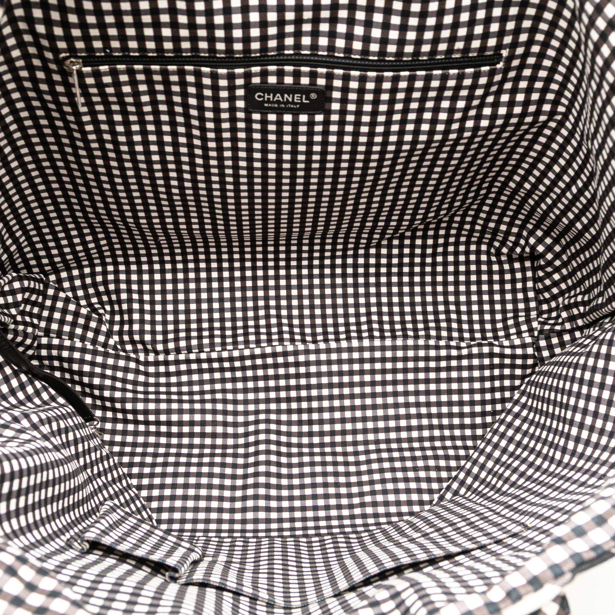 Chanel Printed Canvas Gingham Weekender Tote