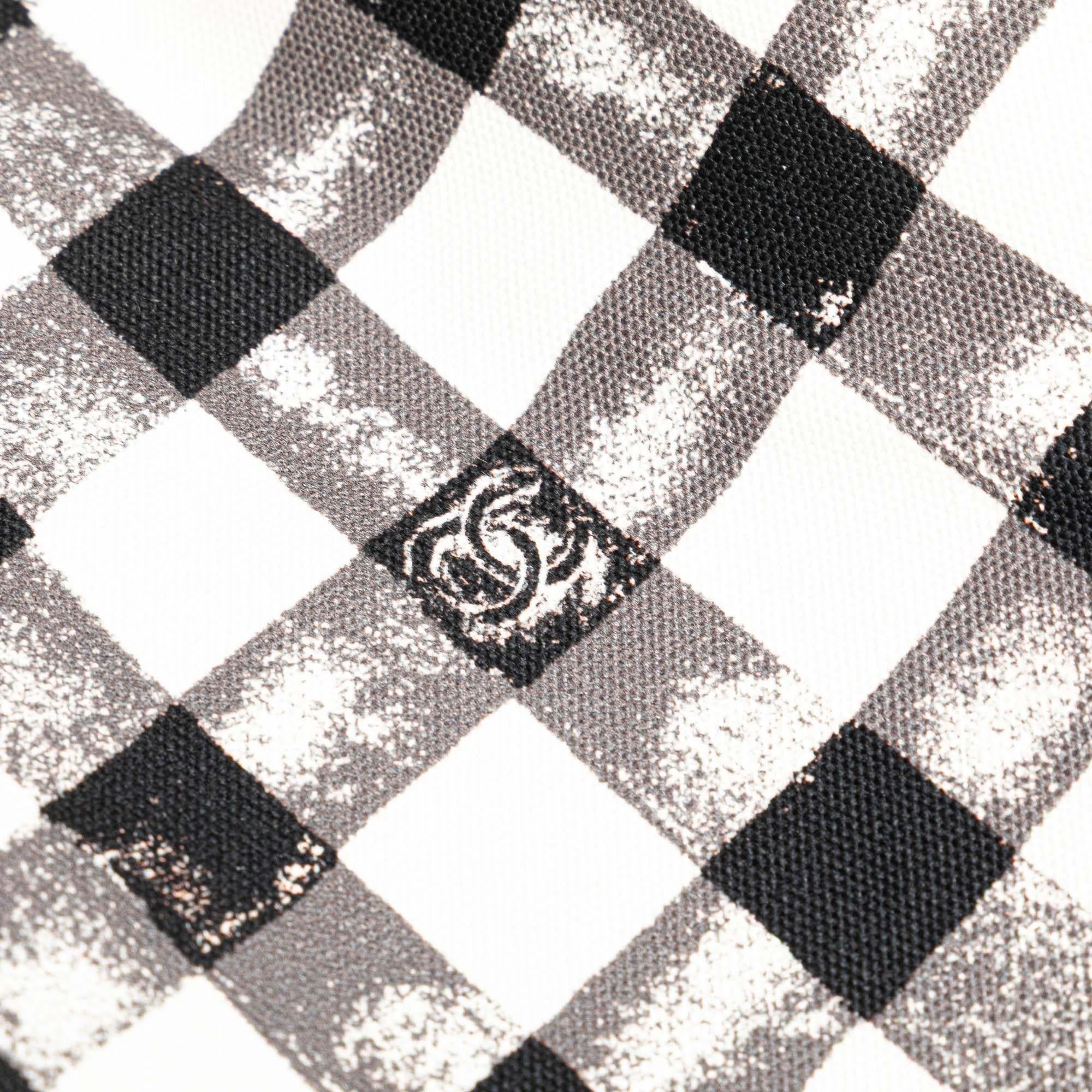 Chanel Printed Canvas Gingham Weekender Tote
