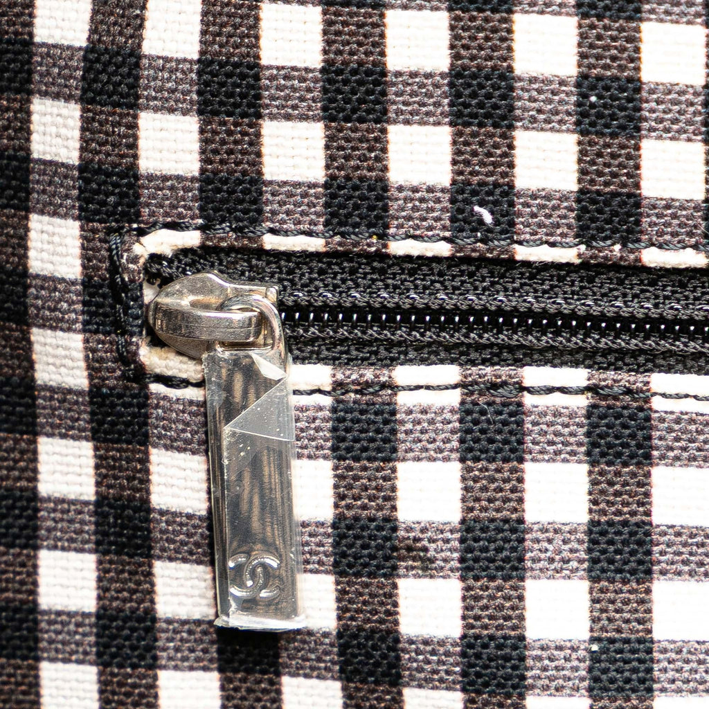 Chanel Printed Canvas Gingham Weekender Tote