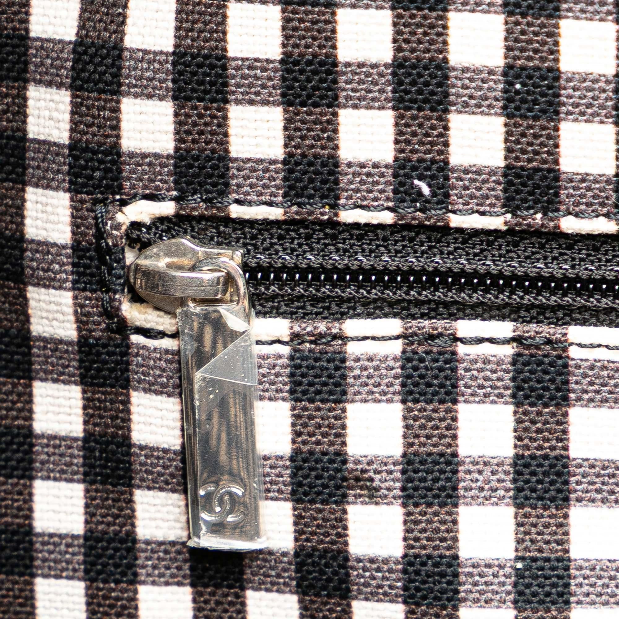 Chanel Printed Canvas Gingham Weekender Tote