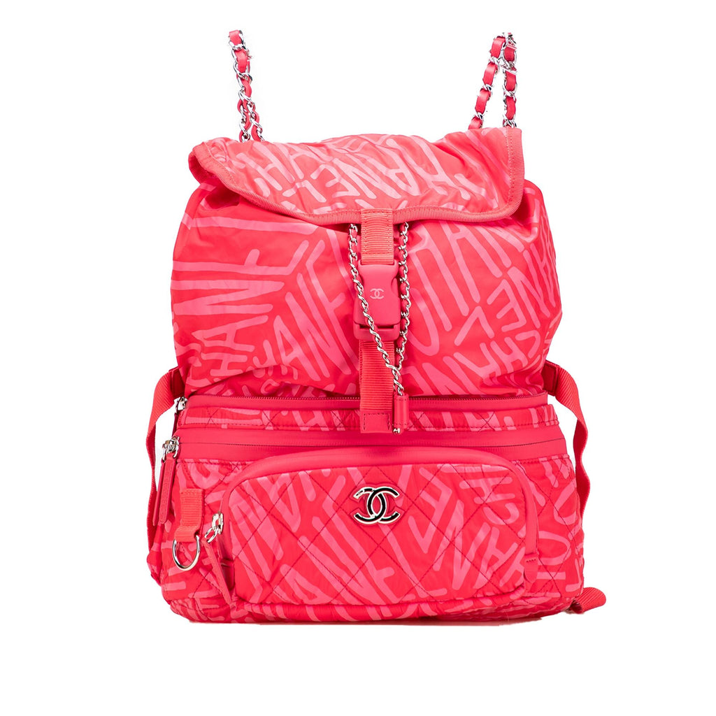 Chanel Printed Nylon Coco Neige Convertible Backpack