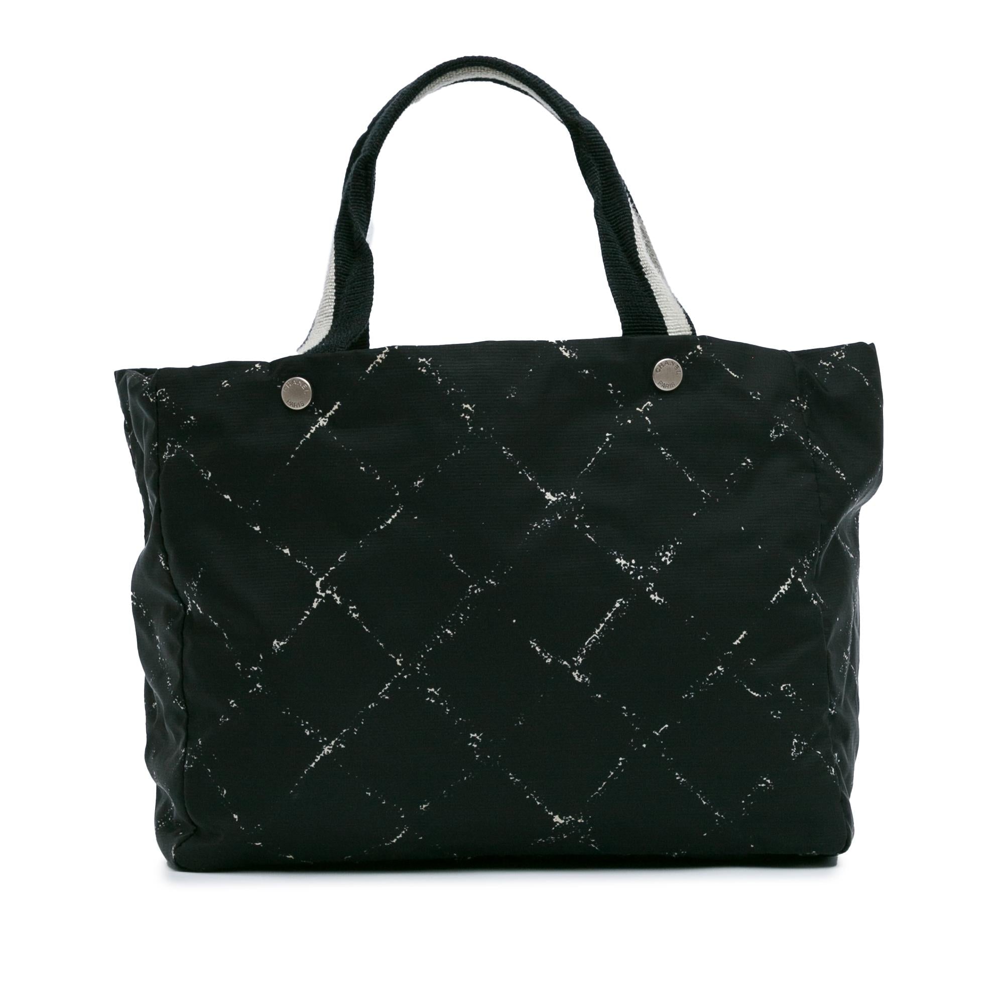 Chanel Printed Nylon Travel Line Tote (SHG-2FLMsd)