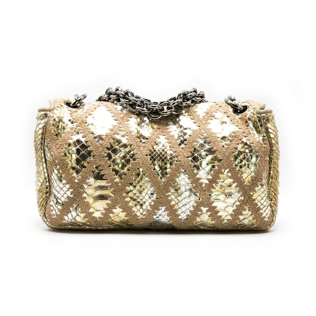 Chanel Gold Metallic Python Flap Bag