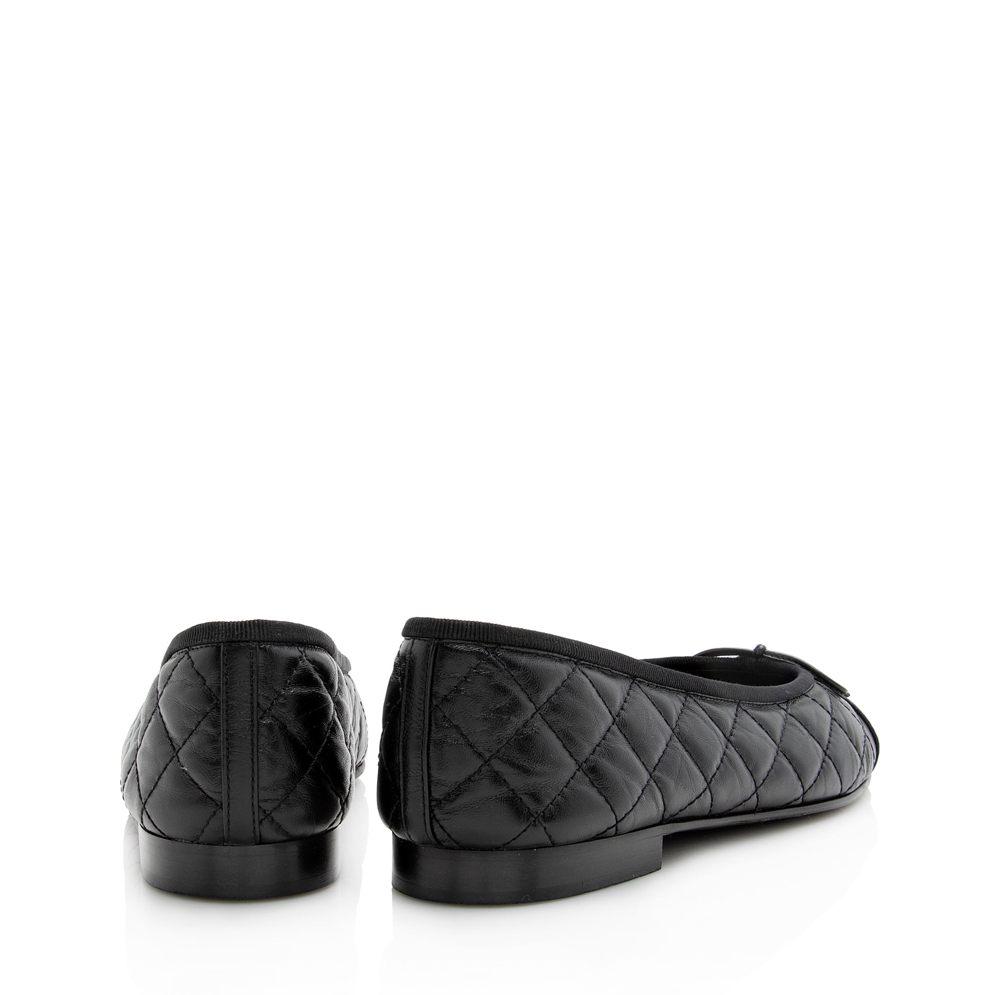 Chanel Quilted Calfskin Cap Toe Ballet Flats - Size 10 / 40 (SHF-22171)