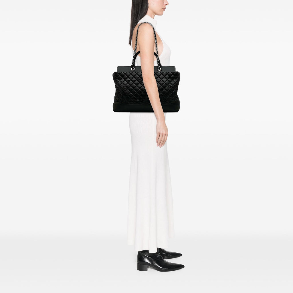 Chanel Quilted Aged Calfskin Be CC Shopper Tote