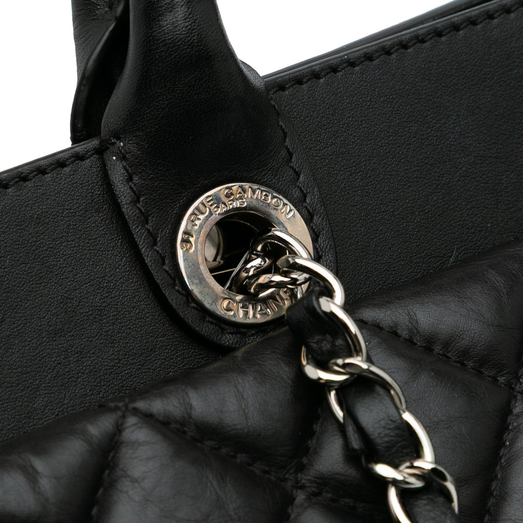 Chanel Quilted Aged Calfskin Be CC Shopper Tote