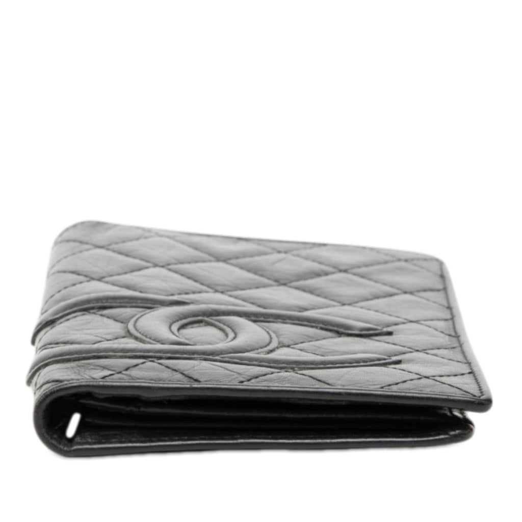 Chanel Quilted Aged Calfskin Cambon Ligne Bifold Wallet