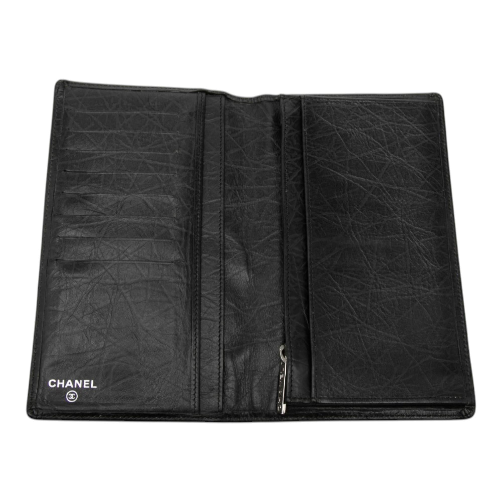 Chanel Quilted Aged Calfskin Cambon Ligne Bifold Wallet
