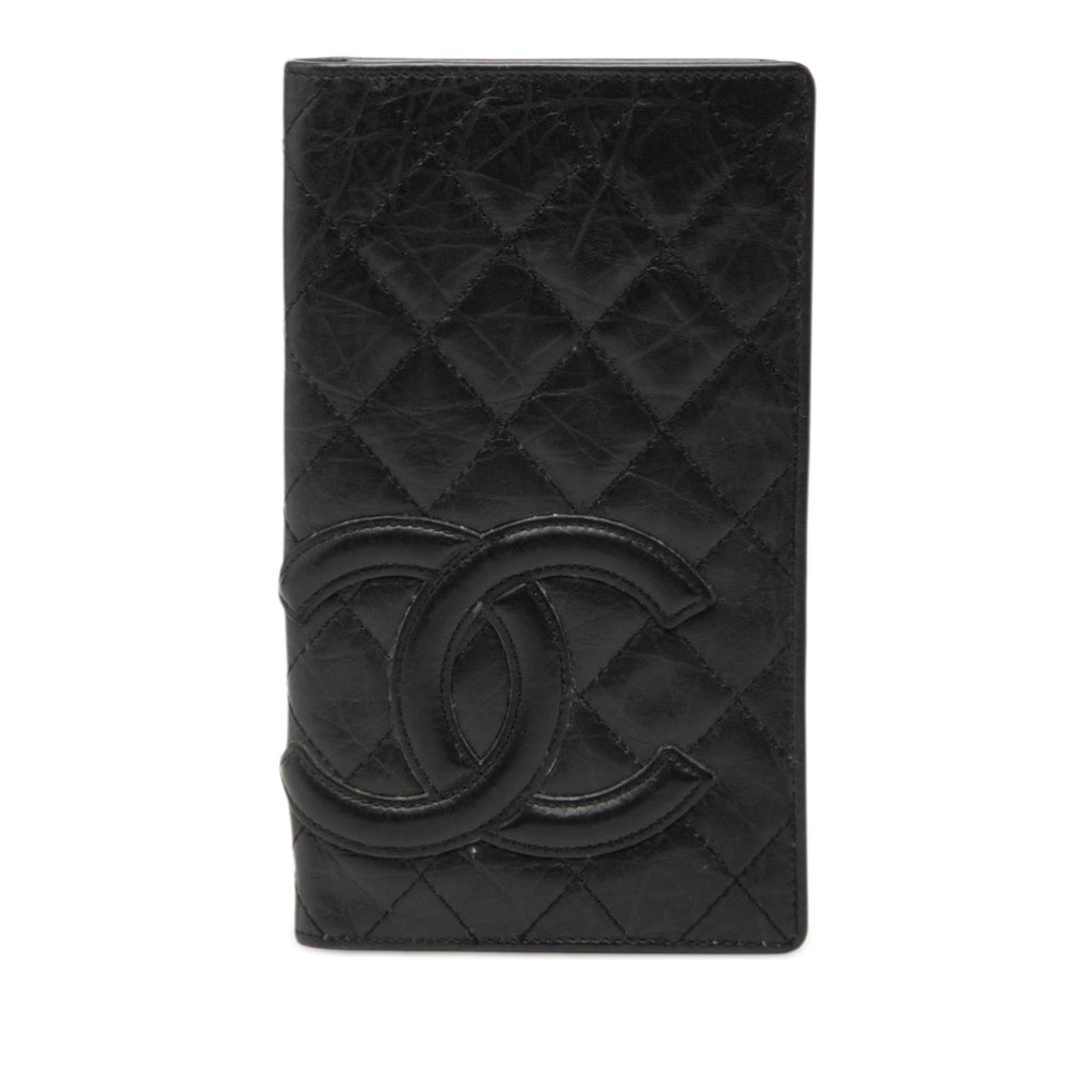 Chanel Quilted Aged Calfskin Cambon Ligne Bifold Wallet