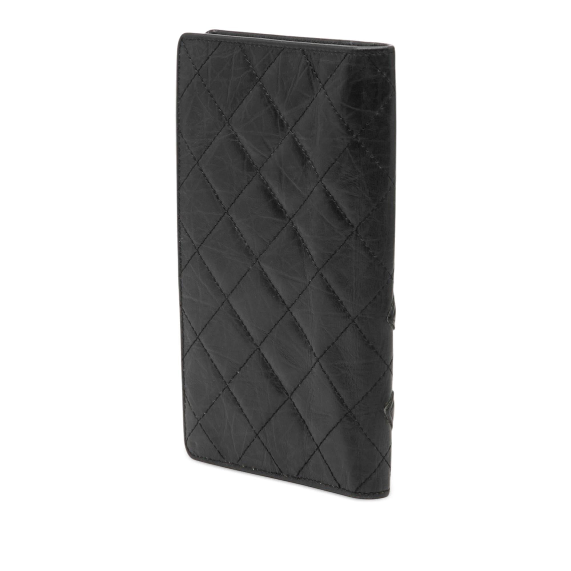 Chanel Quilted Aged Calfskin Cambon Ligne Bifold Wallet