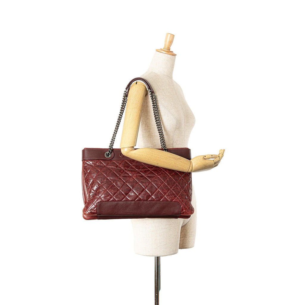 Chanel Quilted Aged Calfskin East West Tote