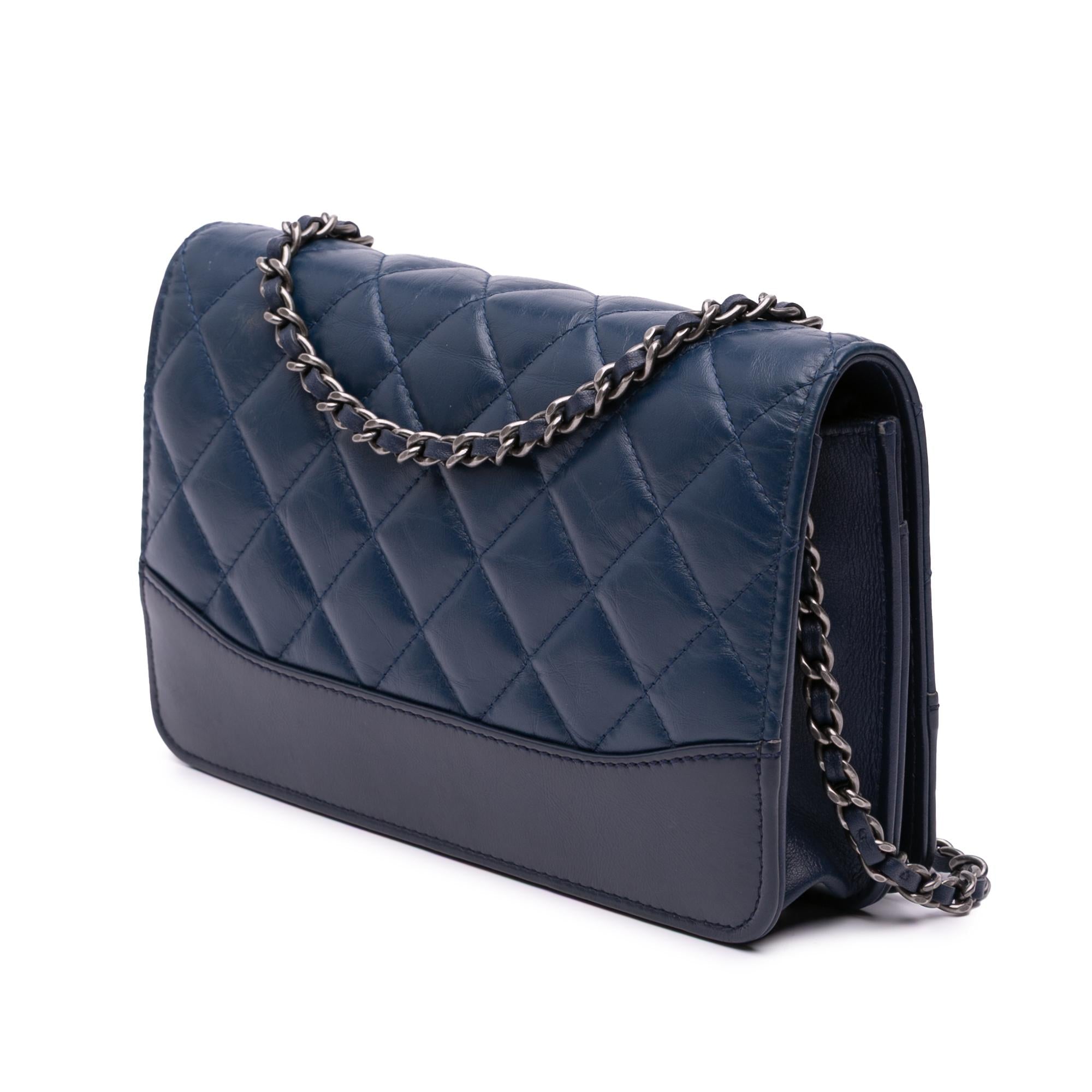 Chanel Quilted Aged Calfskin Gabrielle Wallet On Chain