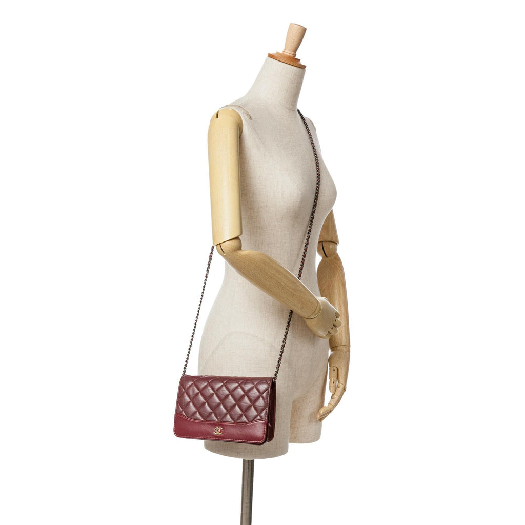 Chanel Quilted Aged Calfskin Gabrielle Wallet on Chain