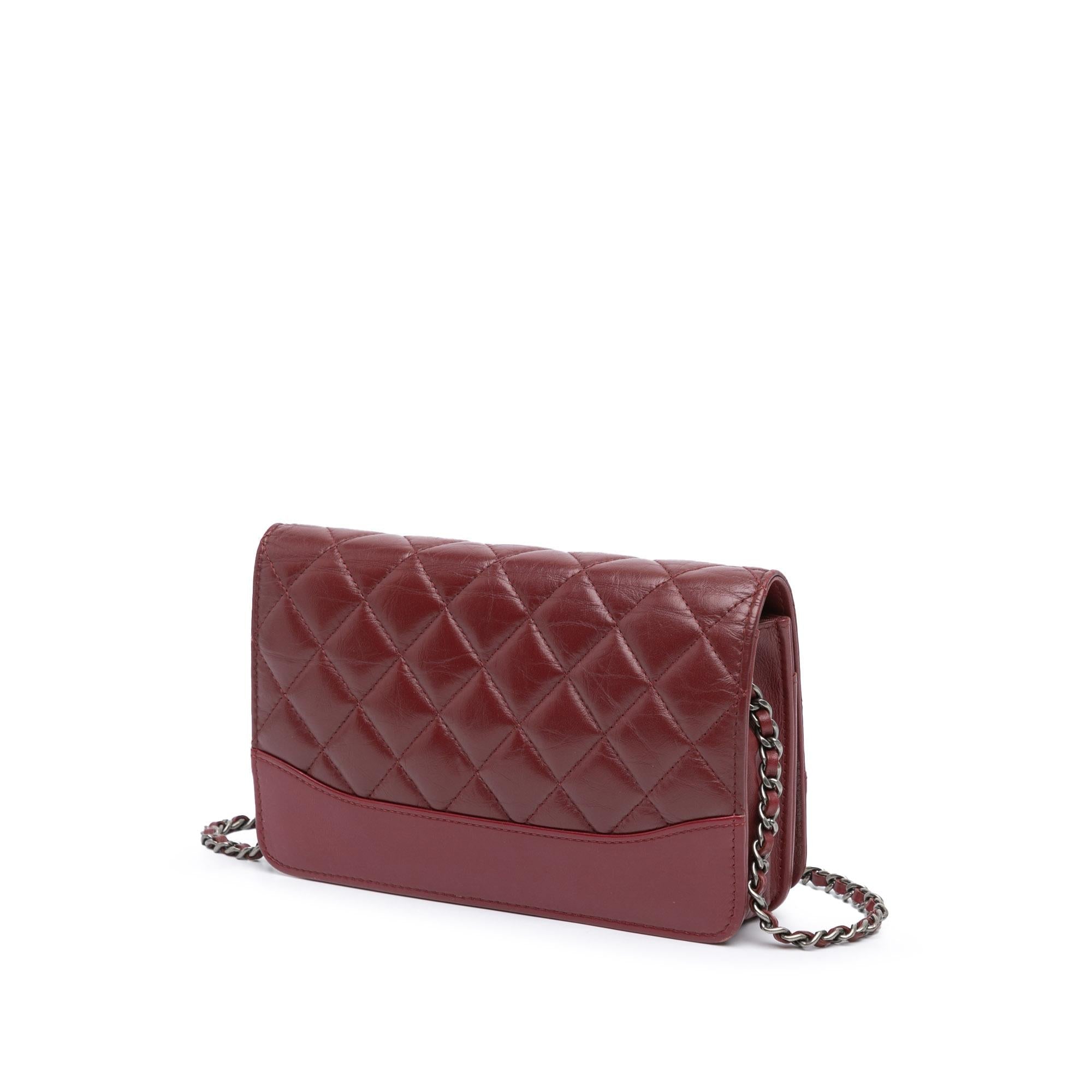Chanel Quilted Aged Calfskin Gabrielle Wallet on Chain