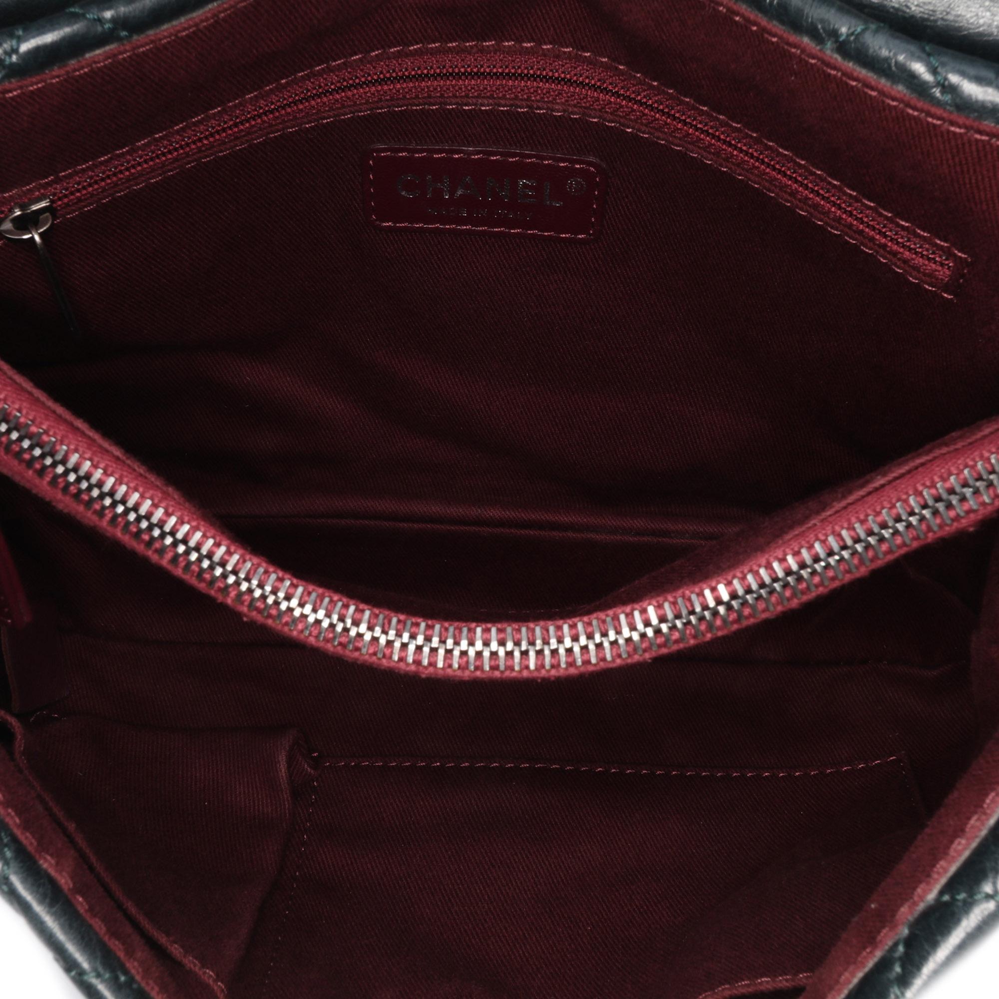 Chanel Quilted Aged Calfskin Logo Accordion Flap