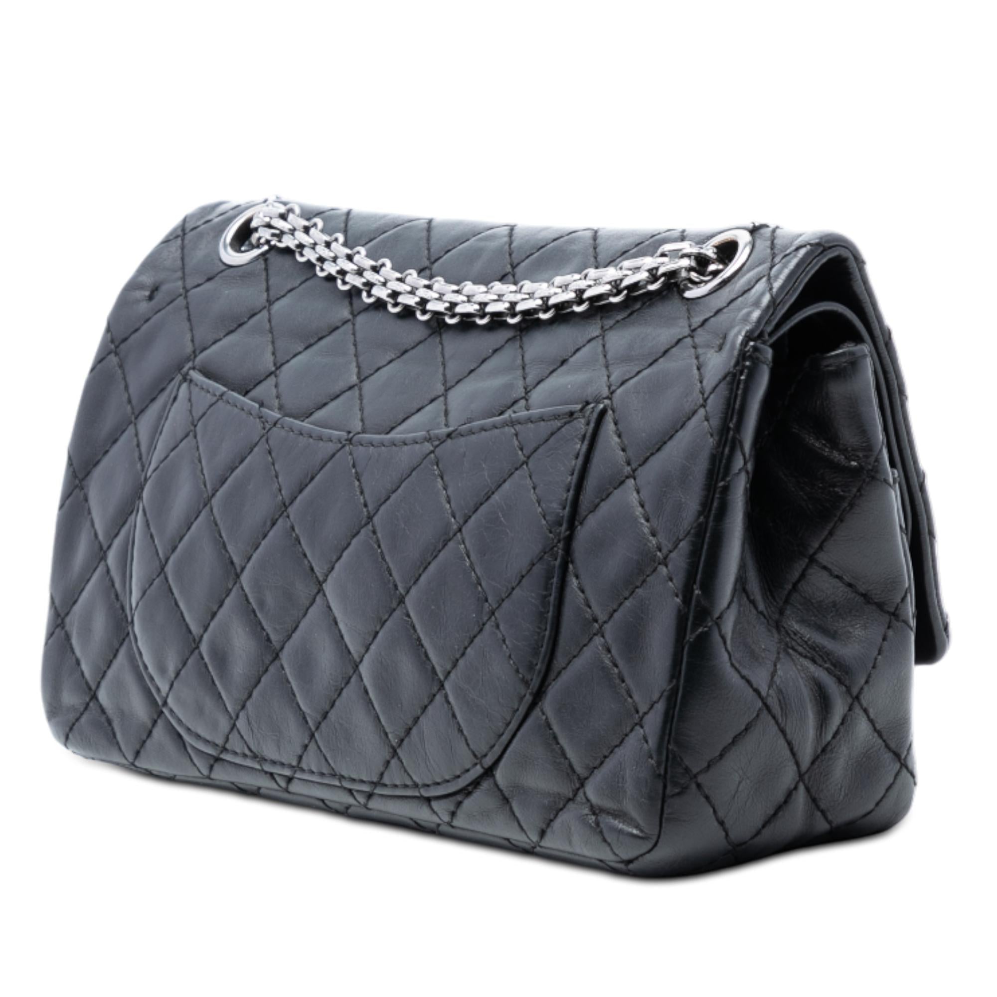 Chanel Quilted Aged Calfskin Reissue 2.55 Double Flap 225 with Mini Pouch