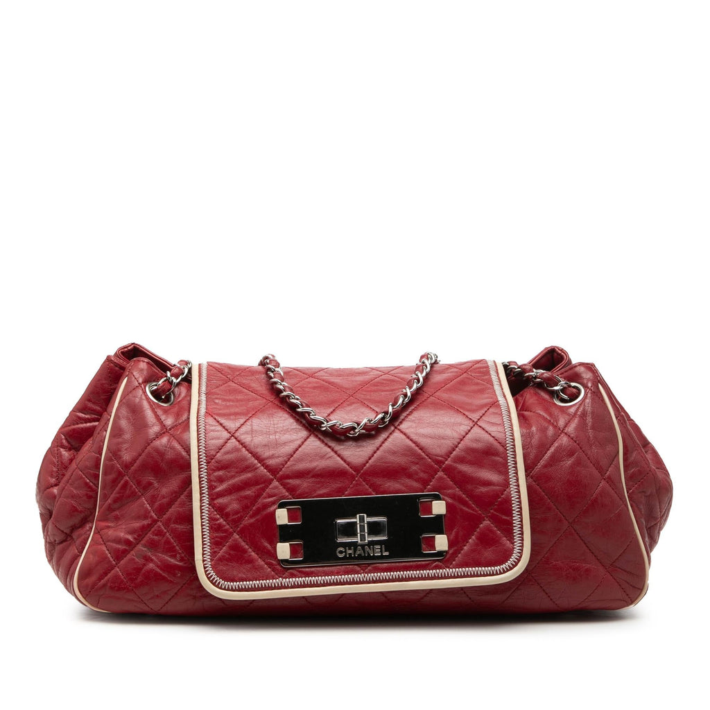 Chanel Quilted Aged Calfskin Reissue 2.55 East West Accordion Flap