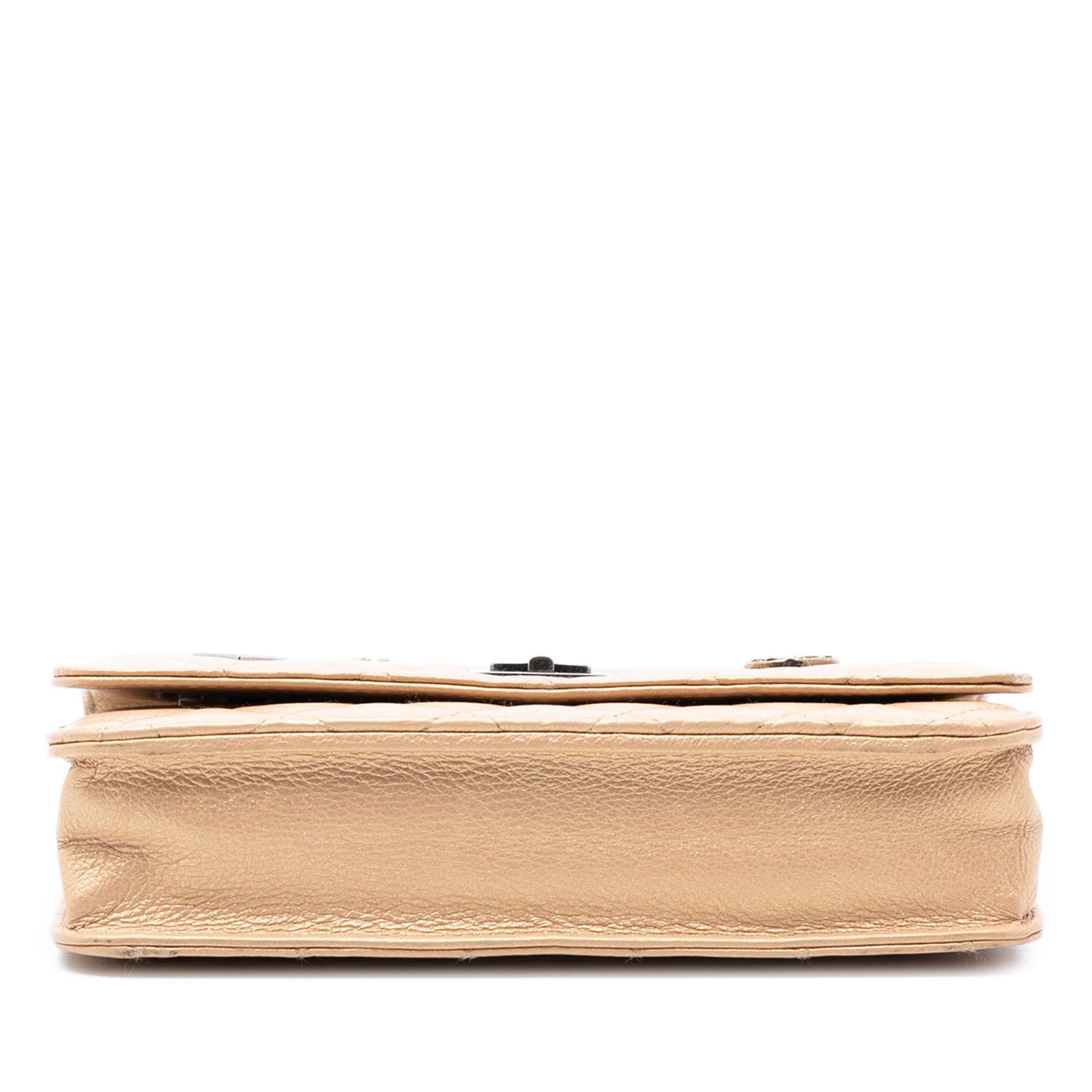 Chanel Quilted Aged Calfskin Reissue 2.55 Lucky Charms Wallet On Chain