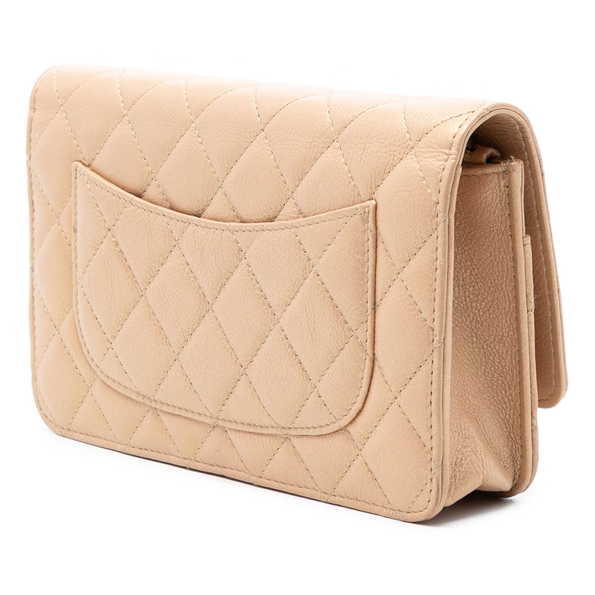 Chanel Quilted Aged Calfskin Reissue 2.55 Lucky Charms Wallet On Chain