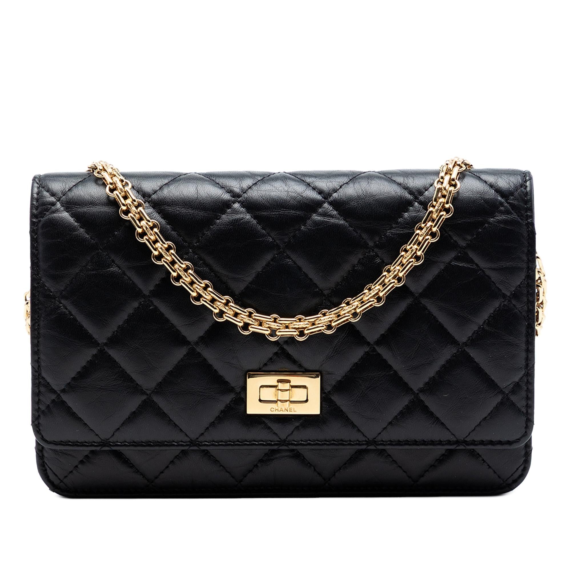 Chanel Quilted Aged Calfskin Reissue 2.55 Wallet on Chain