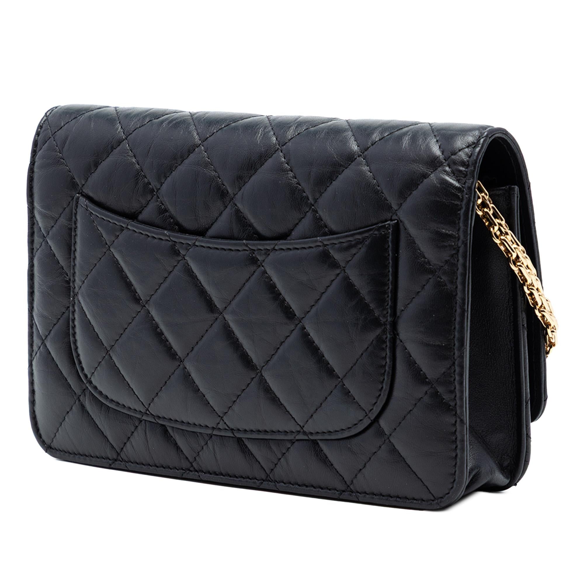 Chanel Quilted Aged Calfskin Reissue 2.55 Wallet on Chain