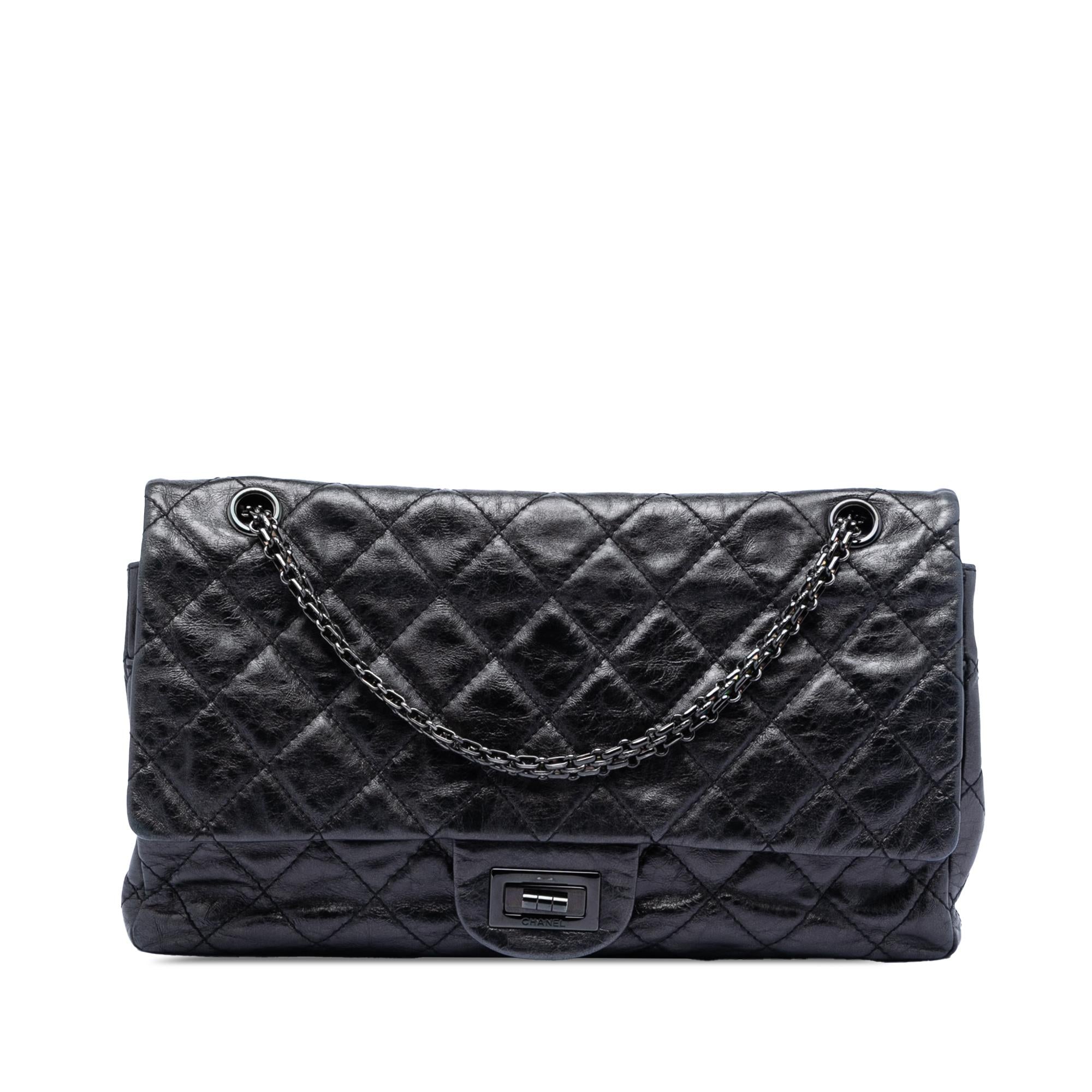 Chanel Quilted Aged Calfskin So Black Reissue 2.55 Double Flap 227