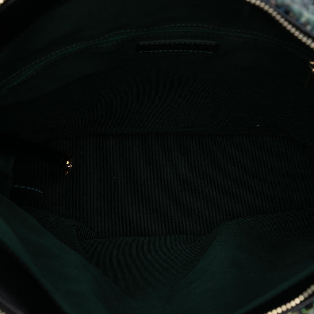 Chanel Quilted Aged Calfskin and Tweed Casual Style Hobo