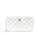 Chanel Quilted CC Metallic Lambskin Zip Around Wallet (SHG-PZSTv5)