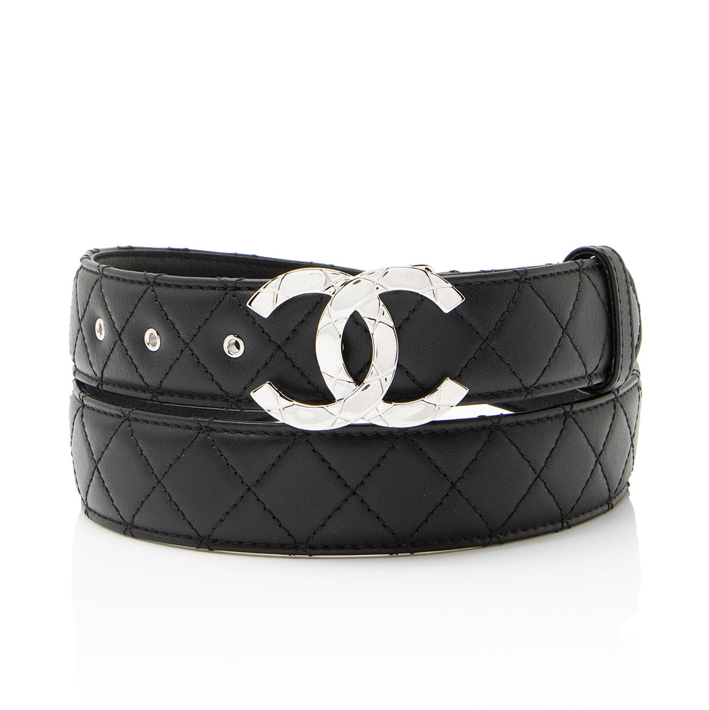 Chanel Quilted Calfskin CC Belt - Size 38 / 95