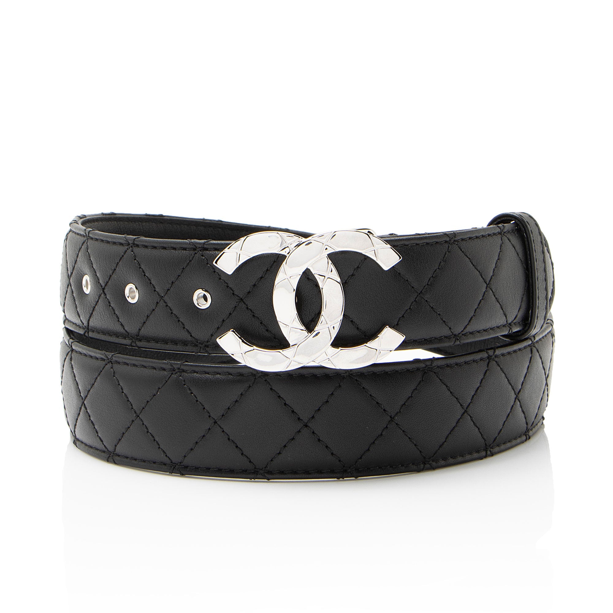 Chanel Quilted Calfskin CC Belt - Size 38 / 95