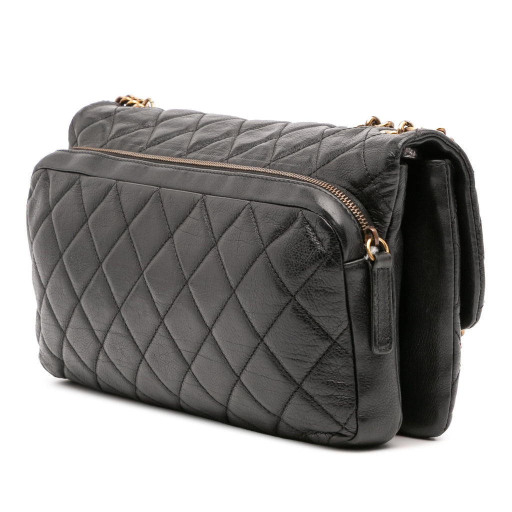 Chanel Quilted Calfskin CC Crown Flap