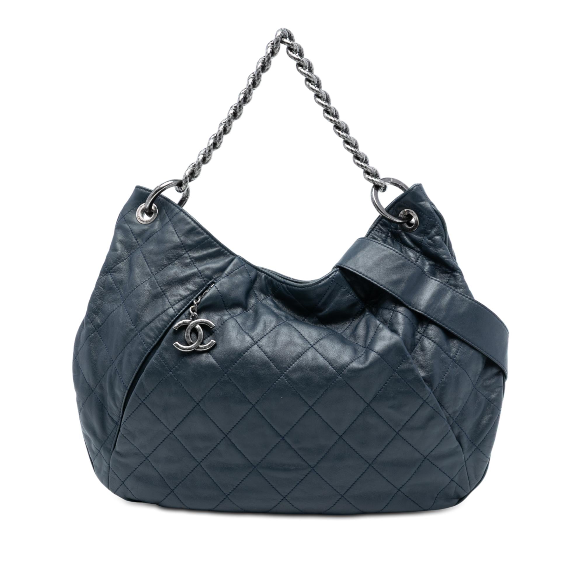 Chanel Quilted Calfskin Coco Pleats Hobo
