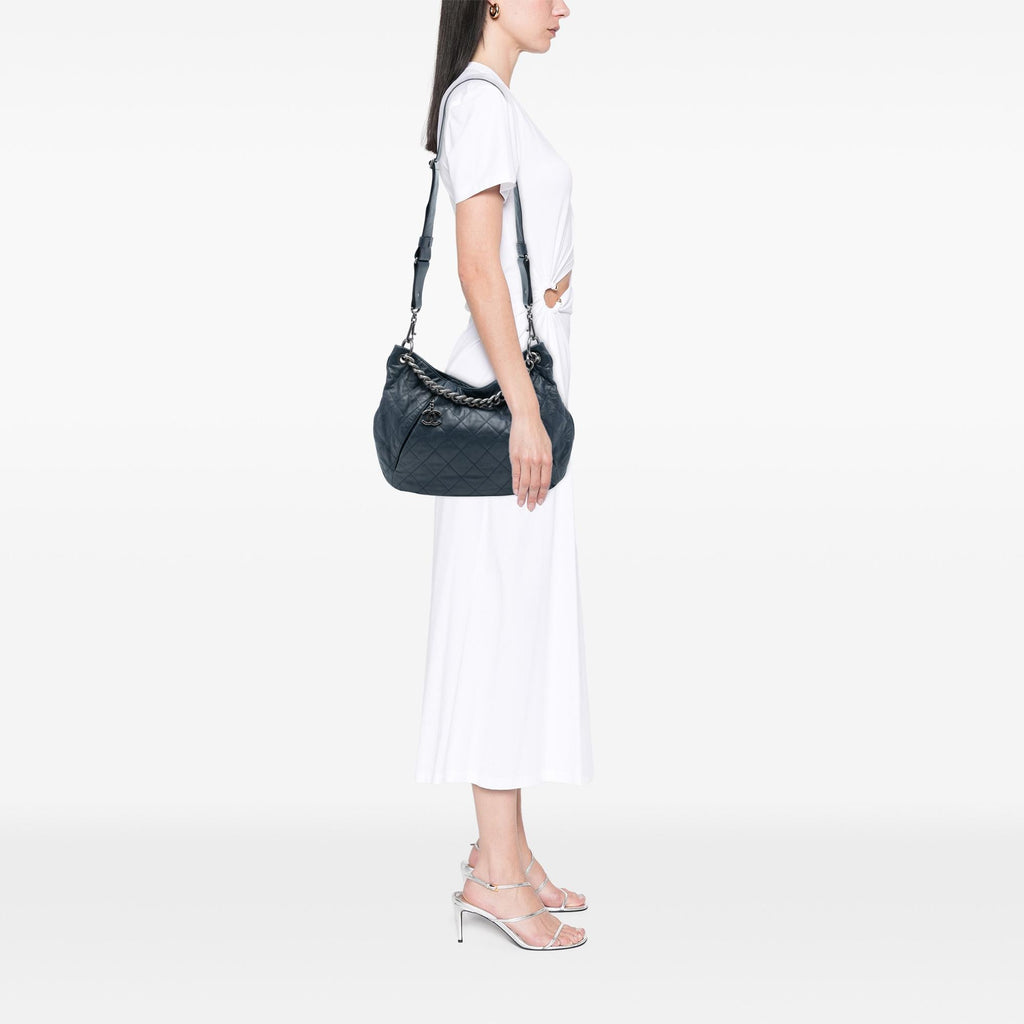 Chanel Quilted Calfskin Coco Pleats Hobo