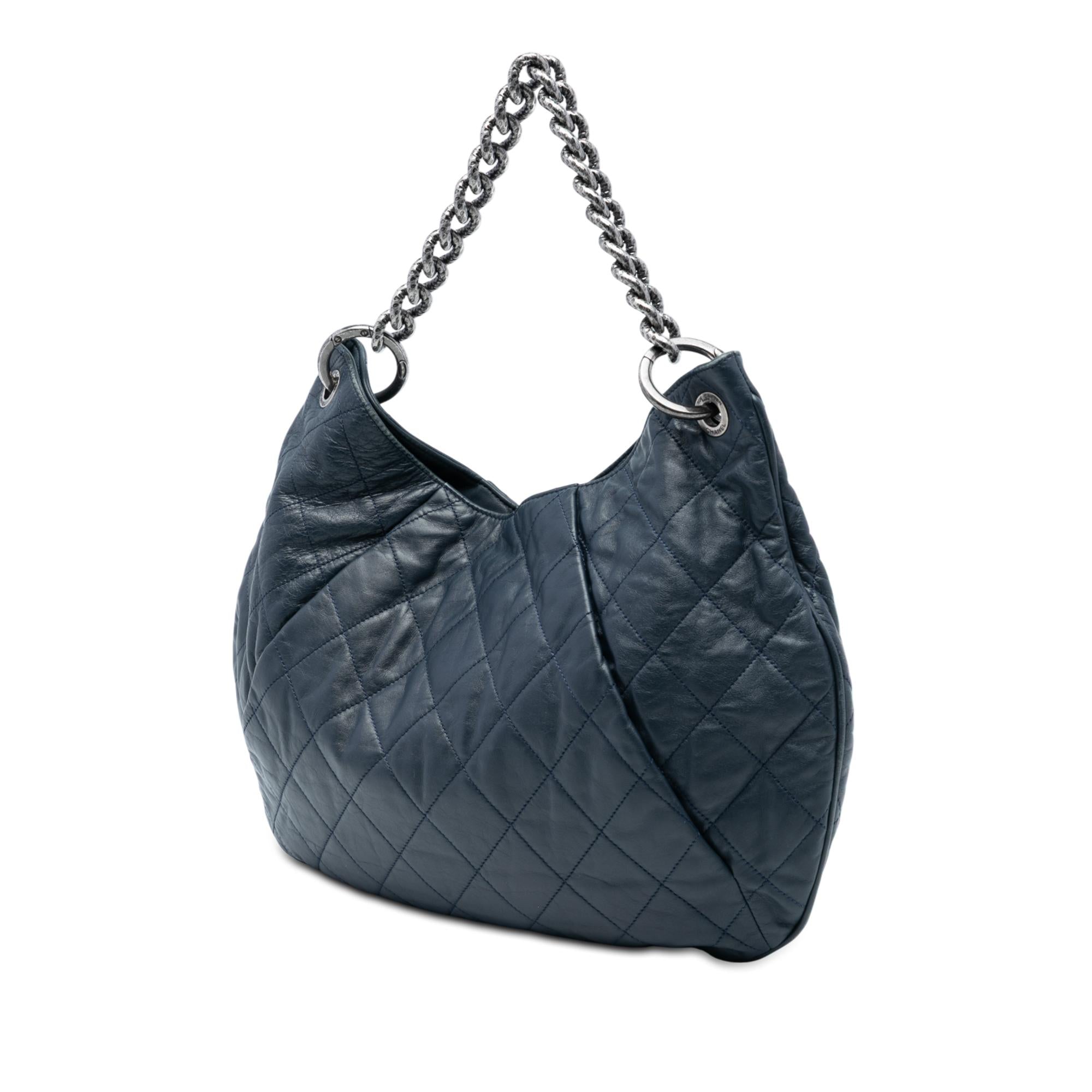 Chanel Quilted Calfskin Coco Pleats Hobo