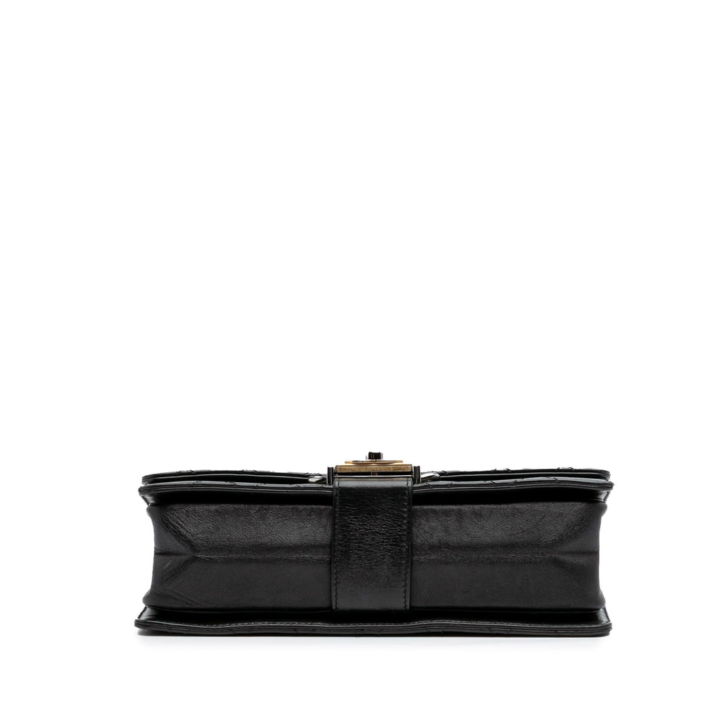 Chanel Quilted Calfskin Double Chain Top Handle Flap