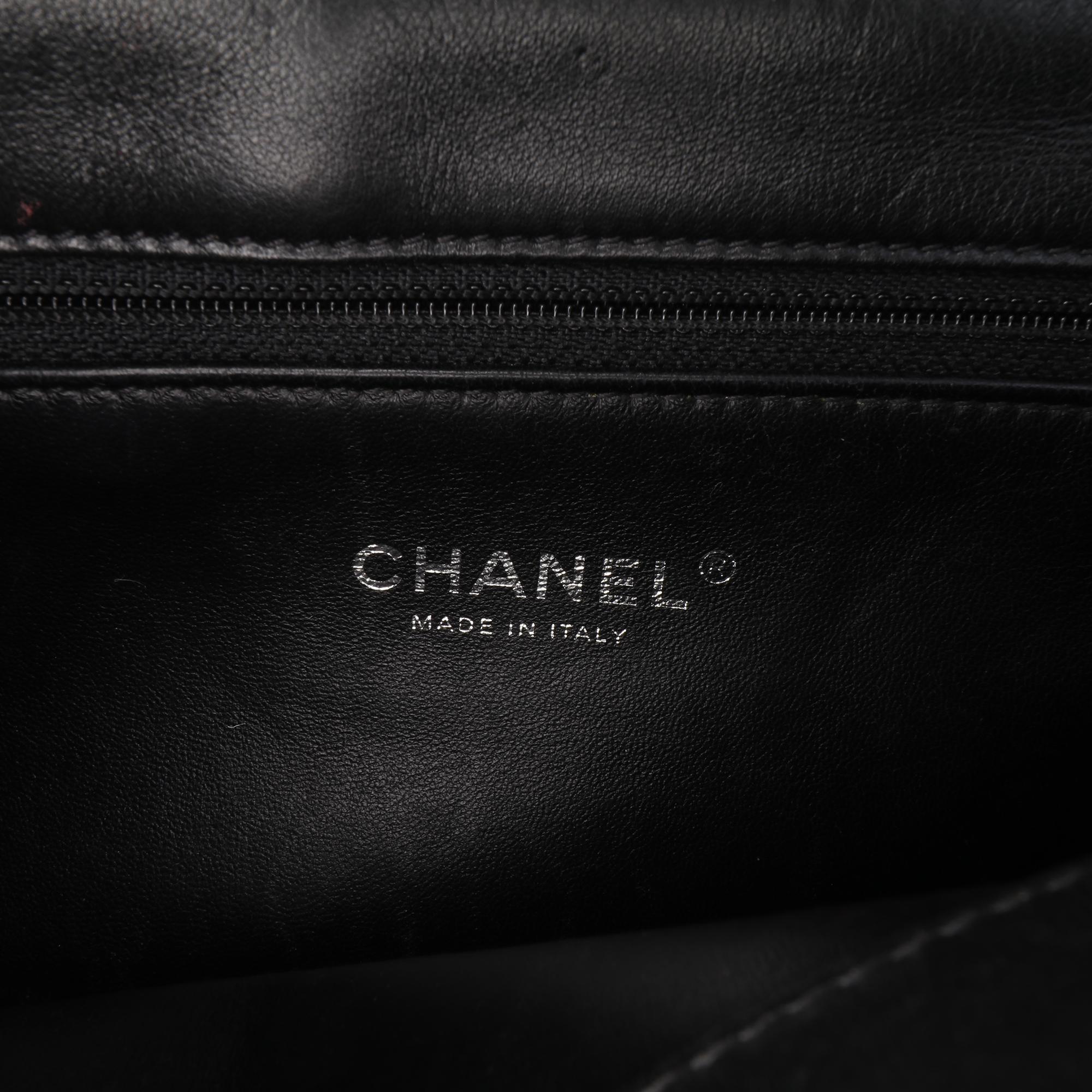 Chanel Quilted Calfskin Double Chain Top Handle Flap