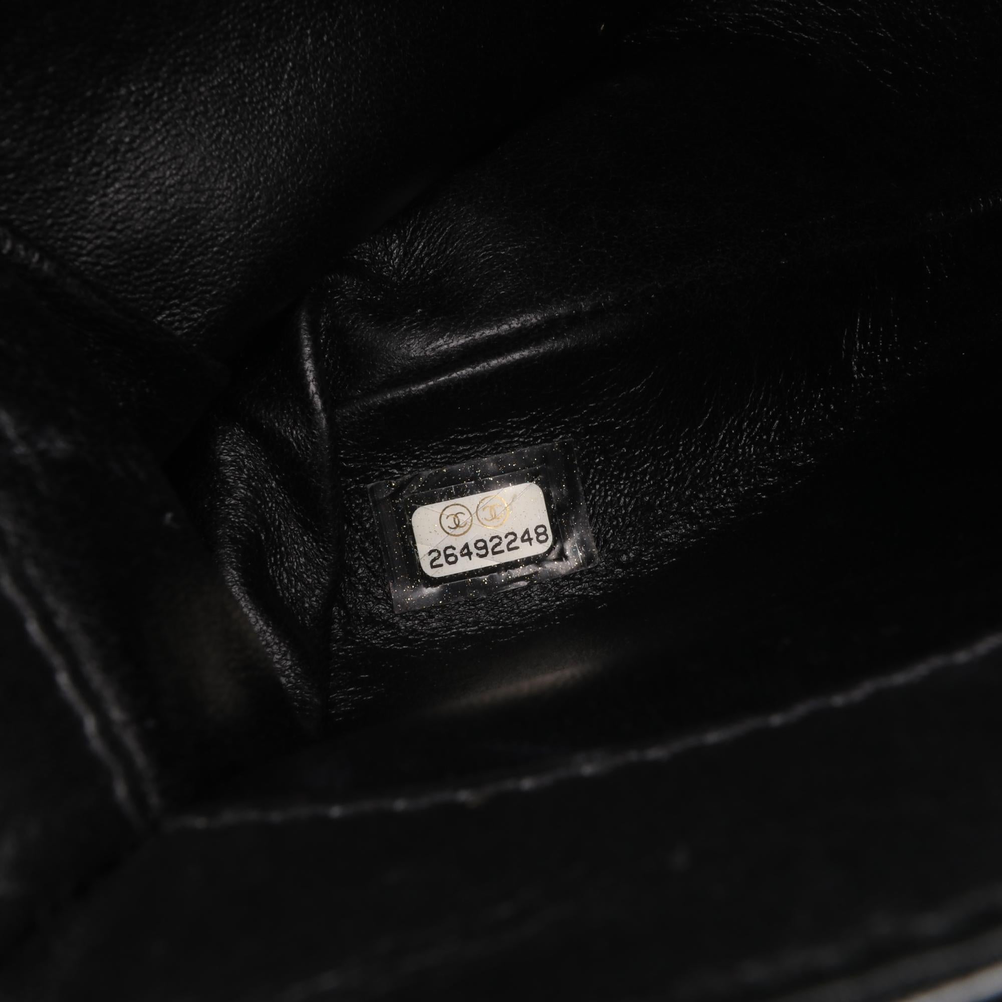 Chanel Quilted Calfskin Double Chain Top Handle Flap