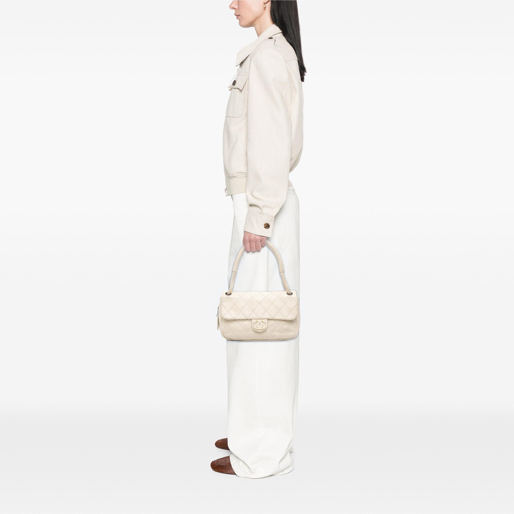 Chanel Quilted Calfskin Expandable Zip Yacht Flap