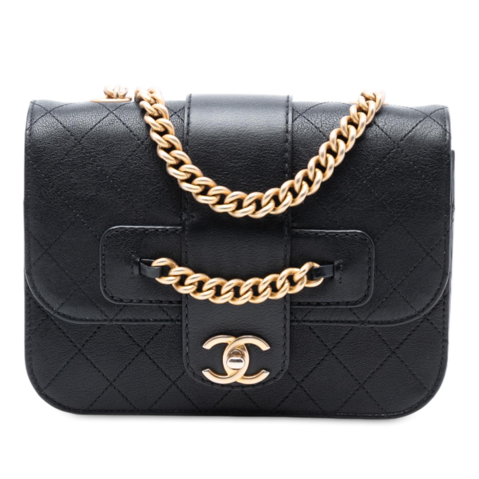 Chanel Quilted Calfskin Front Chain Flap