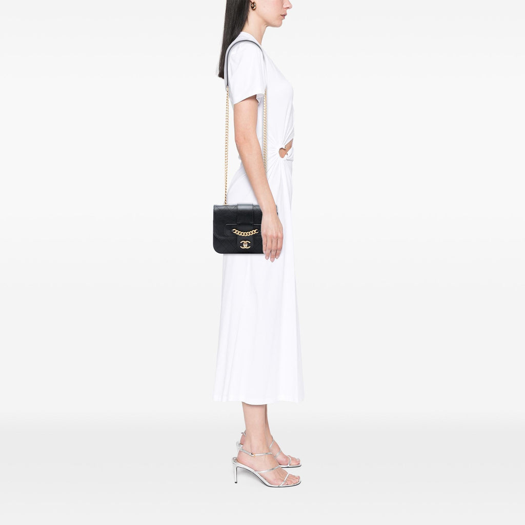 Chanel Quilted Calfskin Front Chain Flap