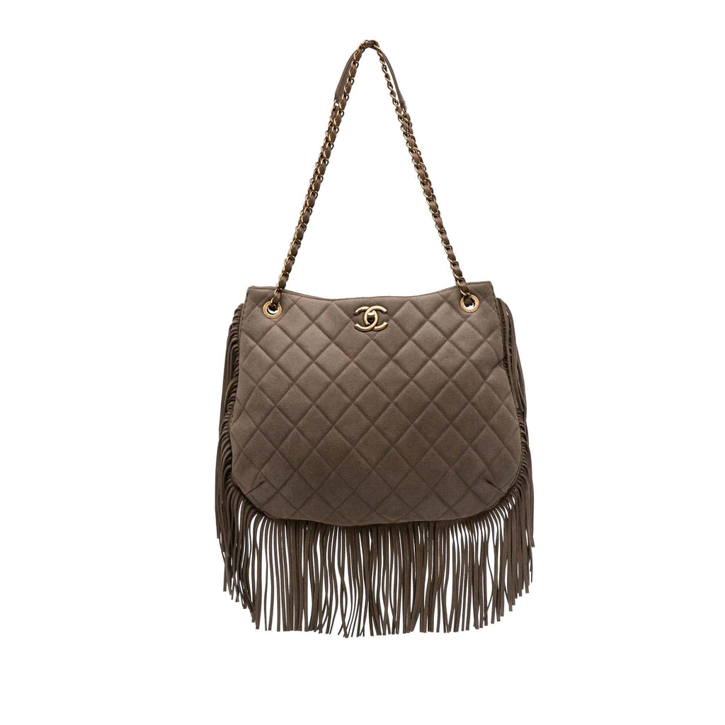 Chanel Quilted Calfskin Into The Fringe Hobo