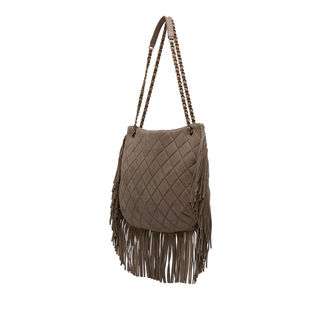 Chanel Quilted Calfskin Into The Fringe Hobo