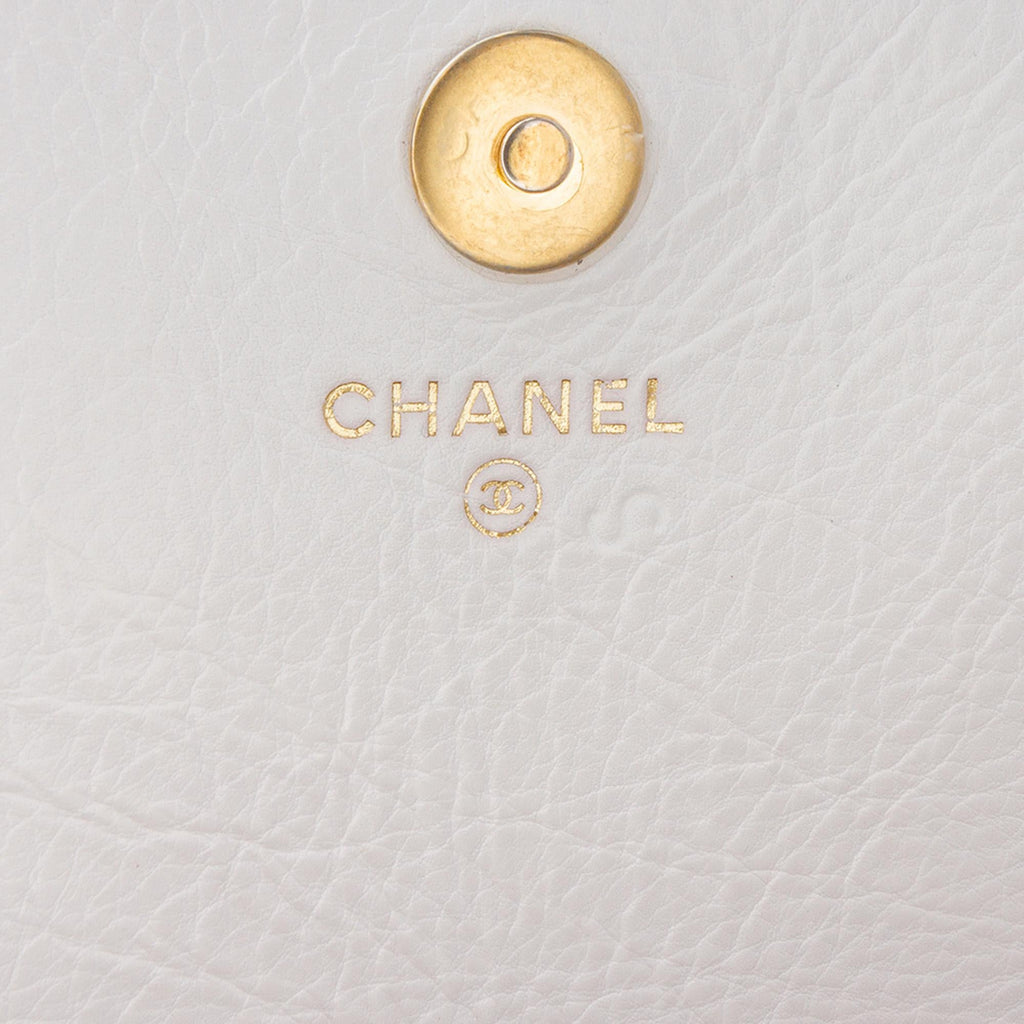 Chanel Quilted Calfskin Logo Enchained Clutch