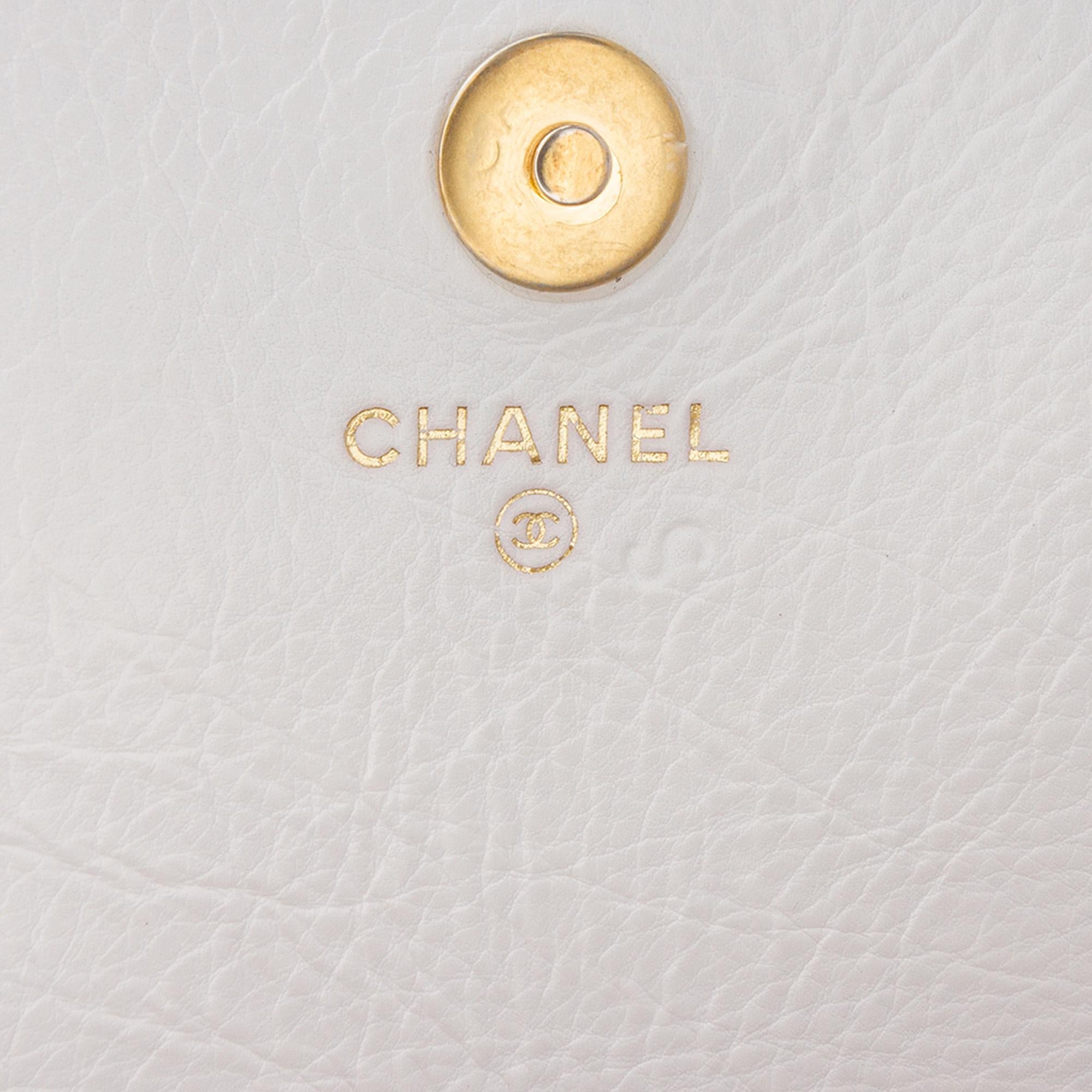 Chanel Quilted Calfskin Logo Enchained Clutch