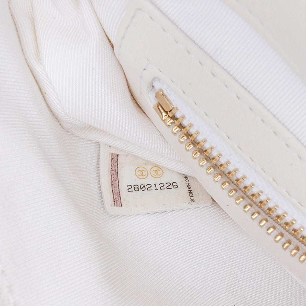 Chanel Quilted Calfskin Logo Enchained Clutch