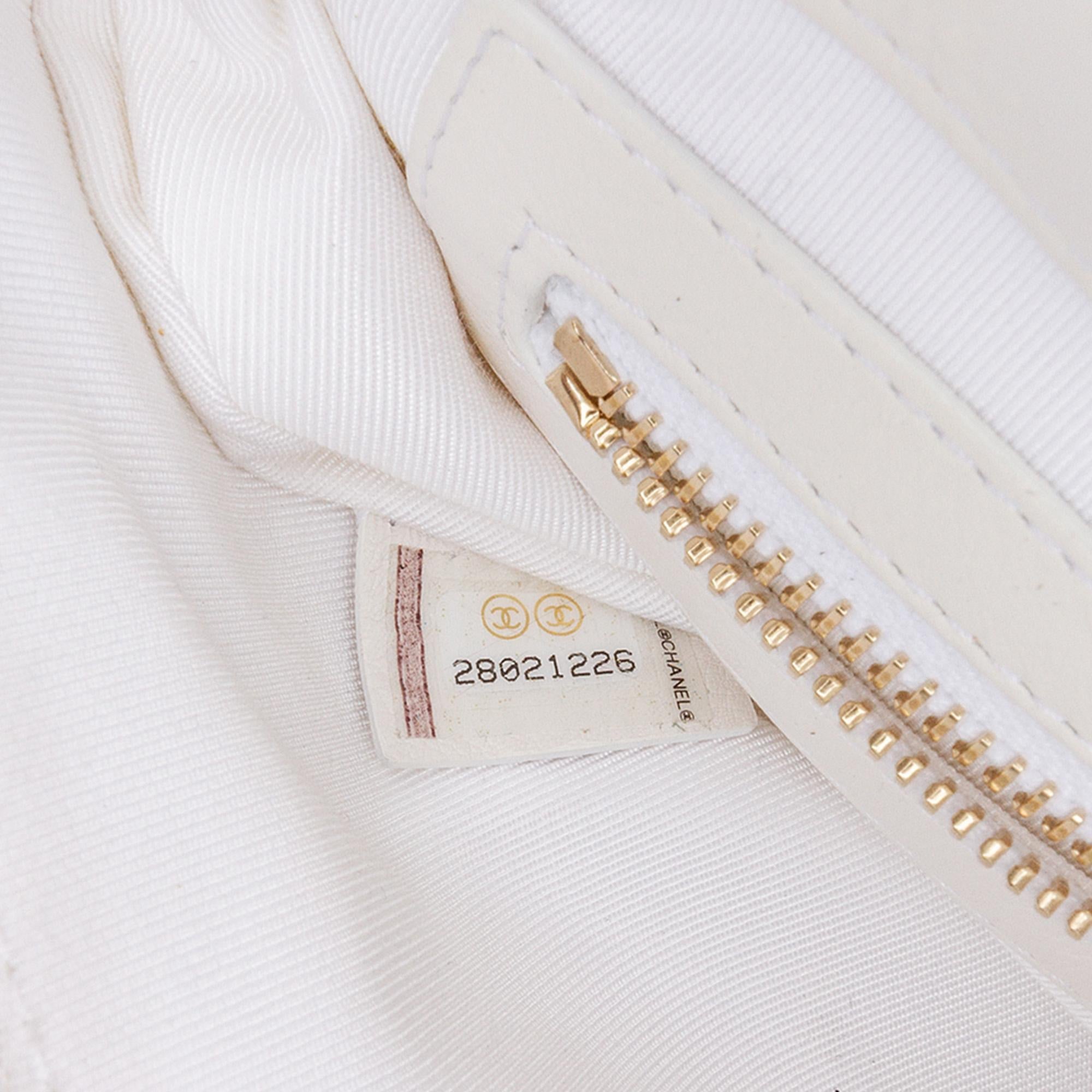 Chanel Quilted Calfskin Logo Enchained Clutch