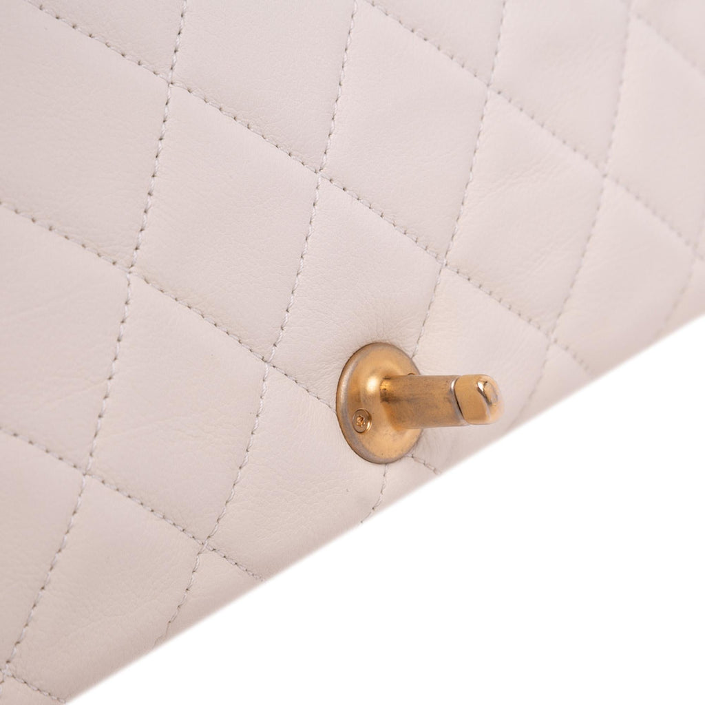 Chanel Quilted Calfskin Pearl CC Accordion Flap