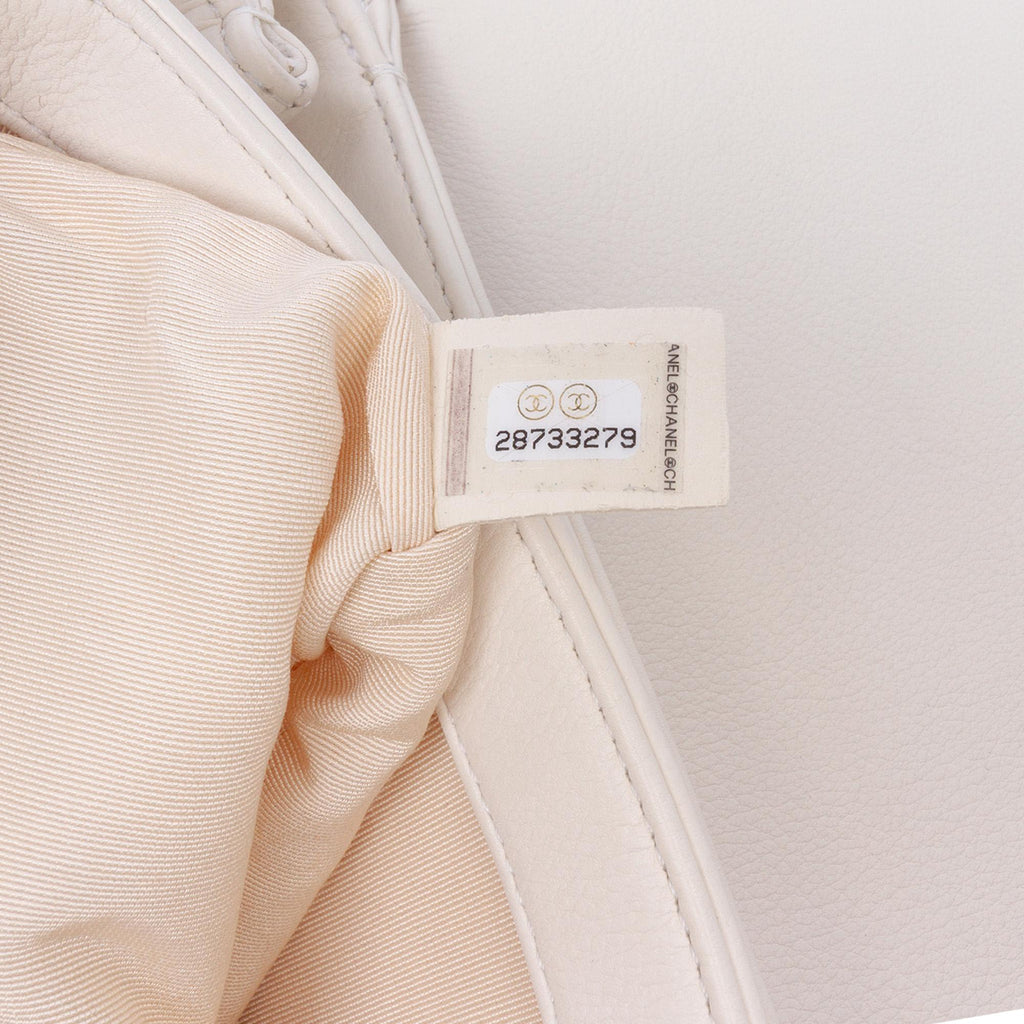 Chanel Quilted Calfskin Pearl CC Accordion Flap