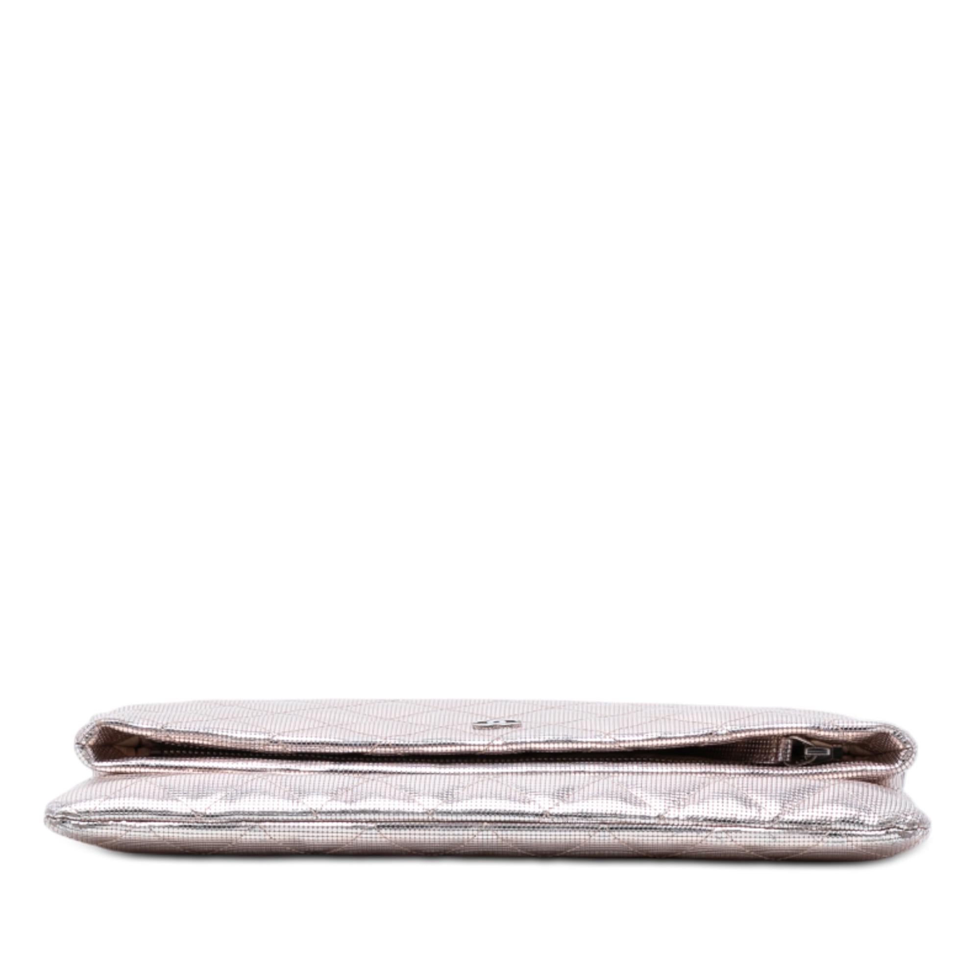 Chanel Quilted Calfskin Pixel Effect Beauty Foldover Clutch